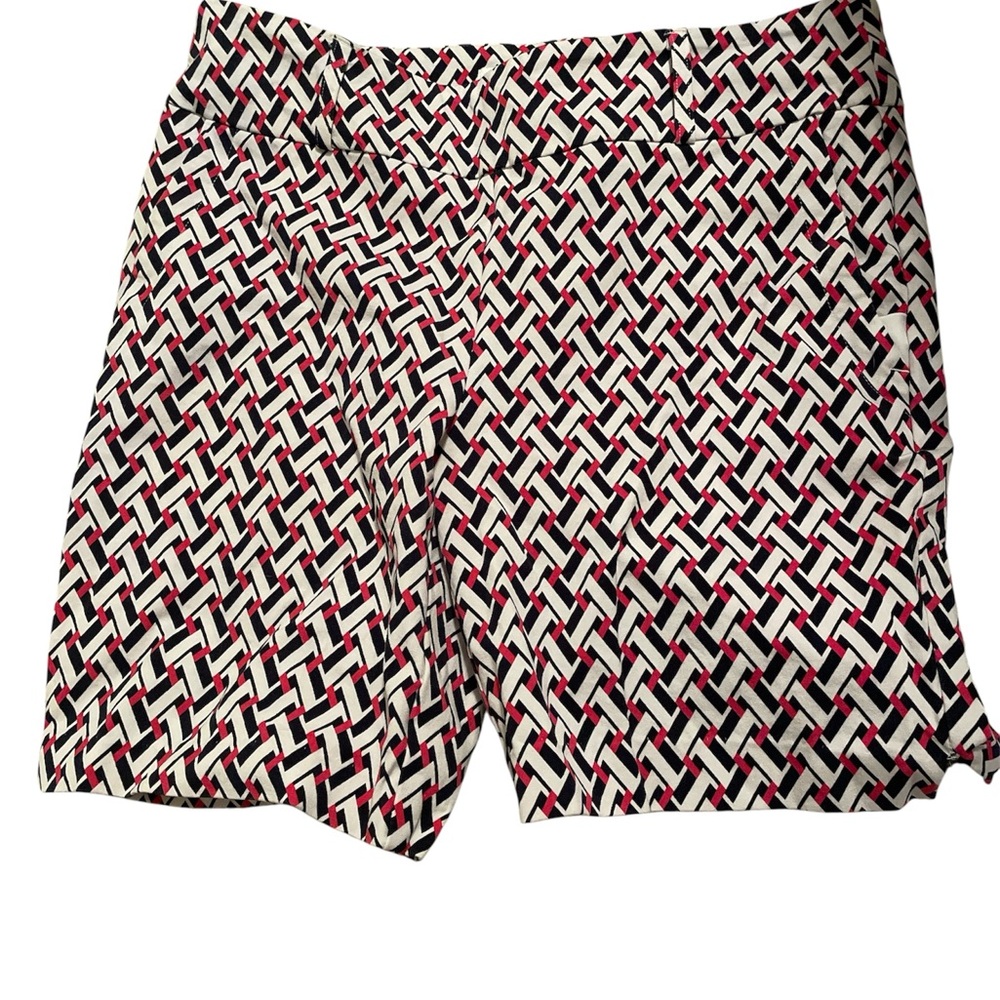 Inspire Black and Red Bermudas with Bold Geometric Design